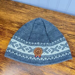 Rock Expedition Norway OS 100% Wool braided knit Geometric beanie hat NWOT